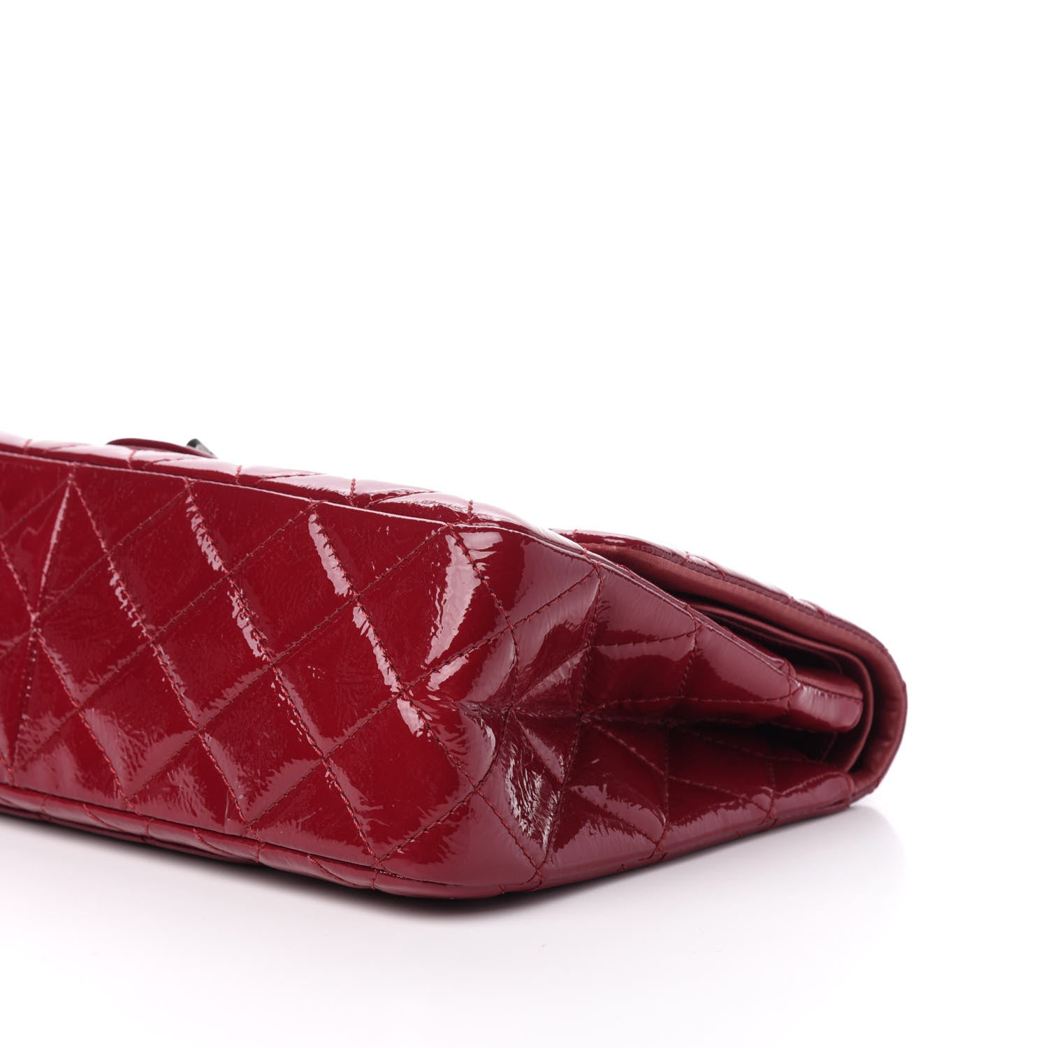 Chanel Distressed Patent 2.55 Reissue 227 Flap Raspberry Red 9 of 11