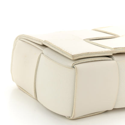 Bottega Veneta Lambskin Maxi Intrecciato Extra Mini Cassette Crossbody Bag White 8 of 9