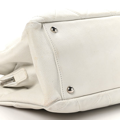 Chanel Soft Caviar Quilted CC Timeless Tote White 10 of 12