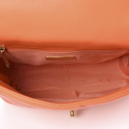 Chanel Goatskin Quilted Medium 19 Flap Orange 5 of 11