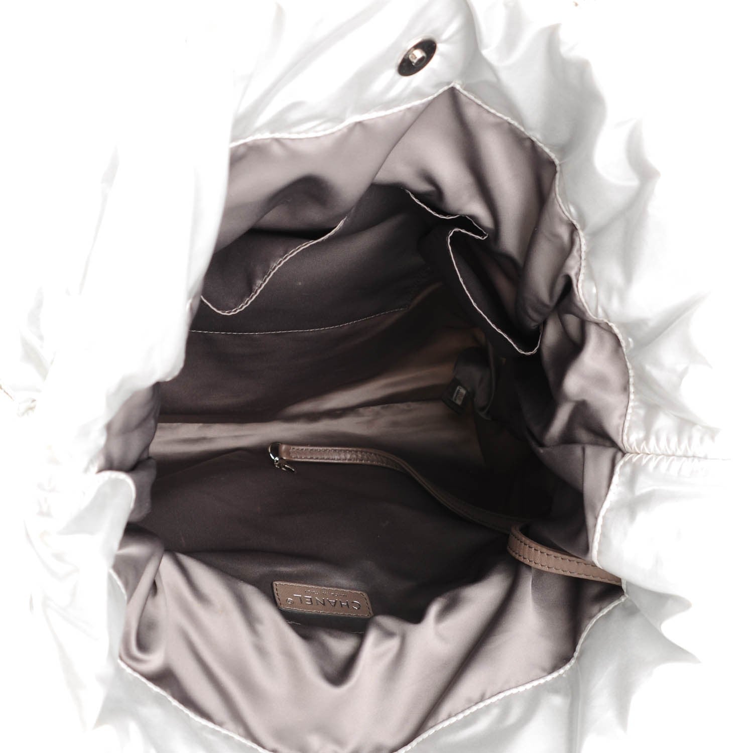 Chanel Vinyl Mohair Trimmed CC Bonbons Tote Silver 5 of 7
