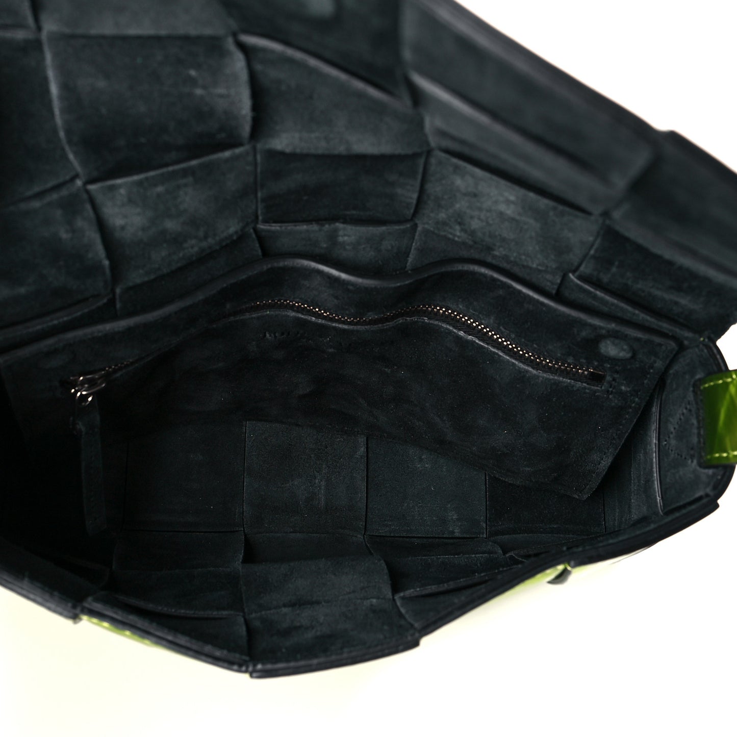 Metallic Crushed Calfskin Maxi Intrecciato Cassette Crossbody Bag Chlorophyll