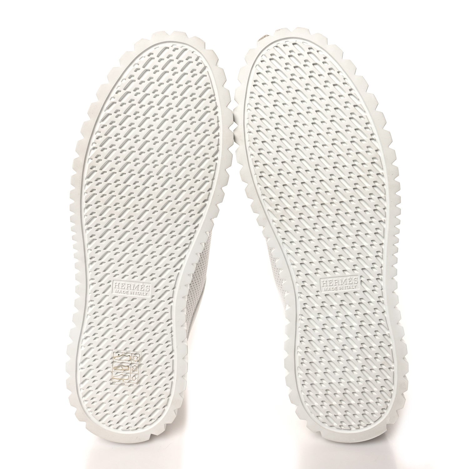 Hermes Calfskin Perforated Calfskin Cross Sneakers 39 White 5 of 8
