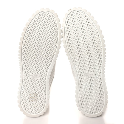 Hermes Calfskin Perforated Calfskin Cross Sneakers 39 White 5 of 8