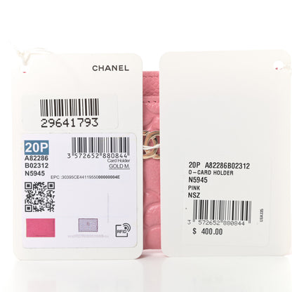 Chanel Caviar Camellia Embossed Card Holder Pink 10 of 10