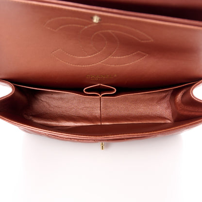 Chanel Metallic Lambskin Quilted Jumbo Double Flap Copper 5 of 11