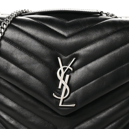 Saint Laurent Calfskin Y Quilted Monogram Medium Loulou Chain Satchel Black 8 of 10