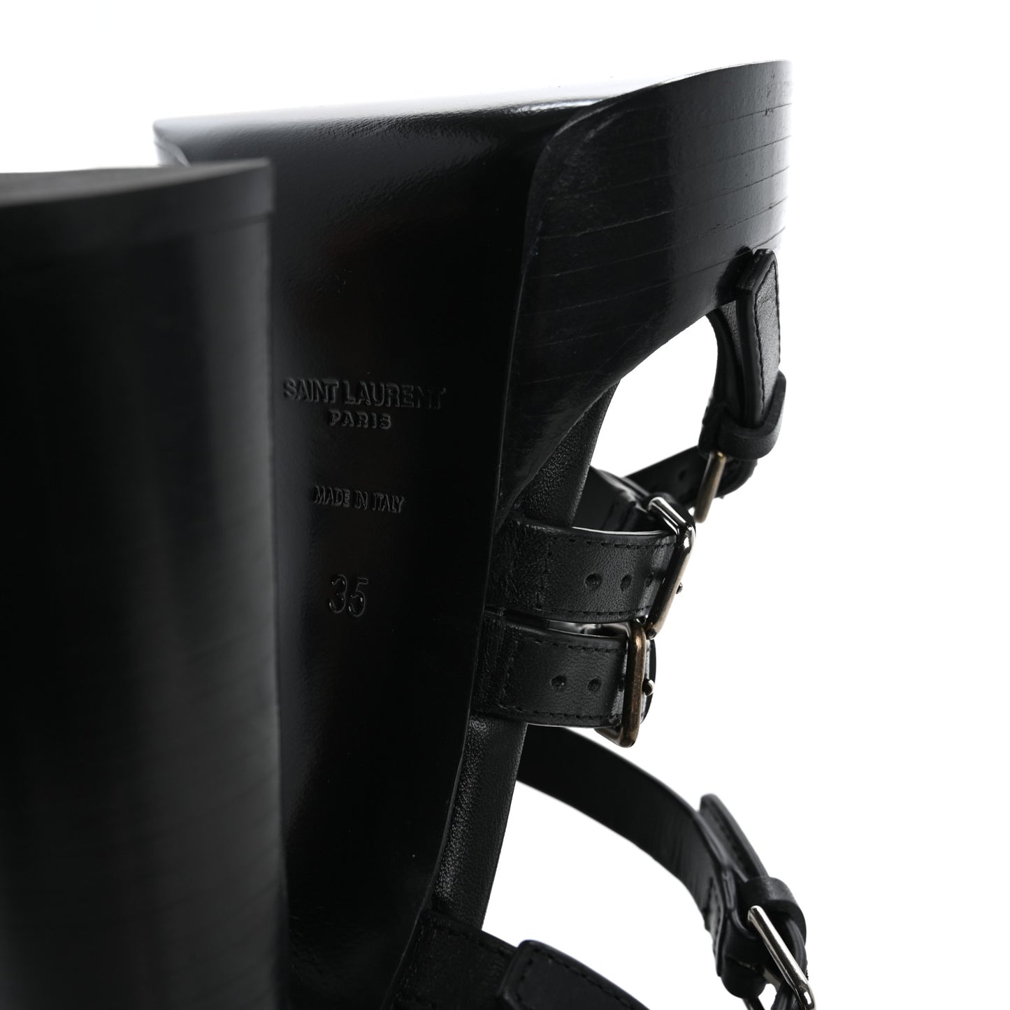 Calfskin 105 Platz Platform Sandals 35 Black