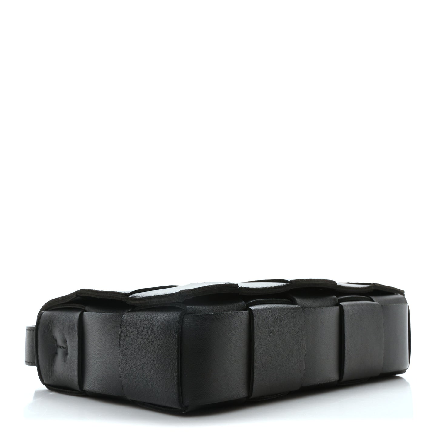 Lambskin Maxi Intrecciato Cassette Crossbody Bag Black