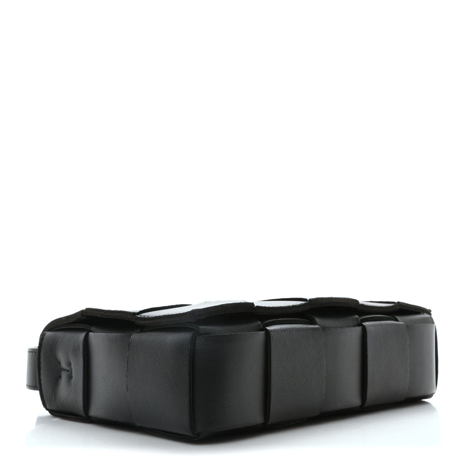 Bottega Veneta Lambskin Maxi Intrecciato Cassette Crossbody Bag Black 4 of 9