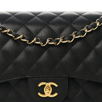 Chanel Caviar Quilted Jumbo Double Flap Black 8 of 11