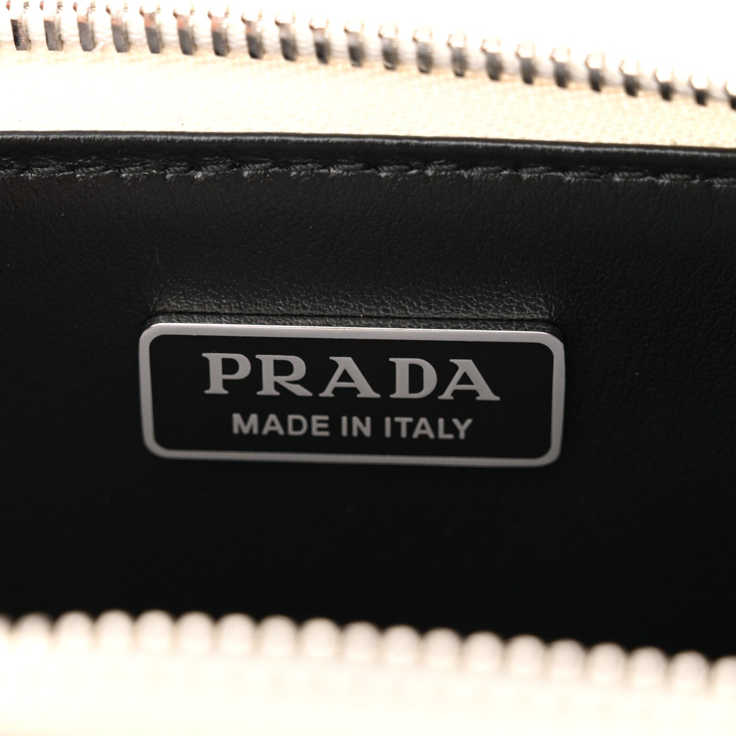 Prada Spazzolato Mini Triangle Chain Crossbody Pouch White 6 of 10