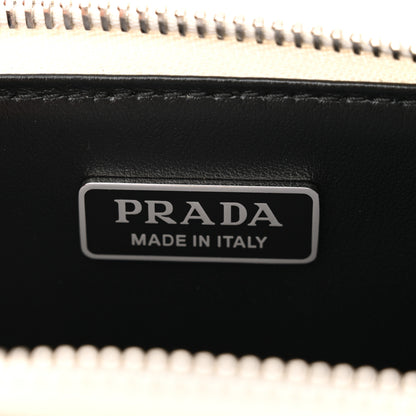 Prada Spazzolato Mini Triangle Chain Crossbody Pouch White 6 of 10