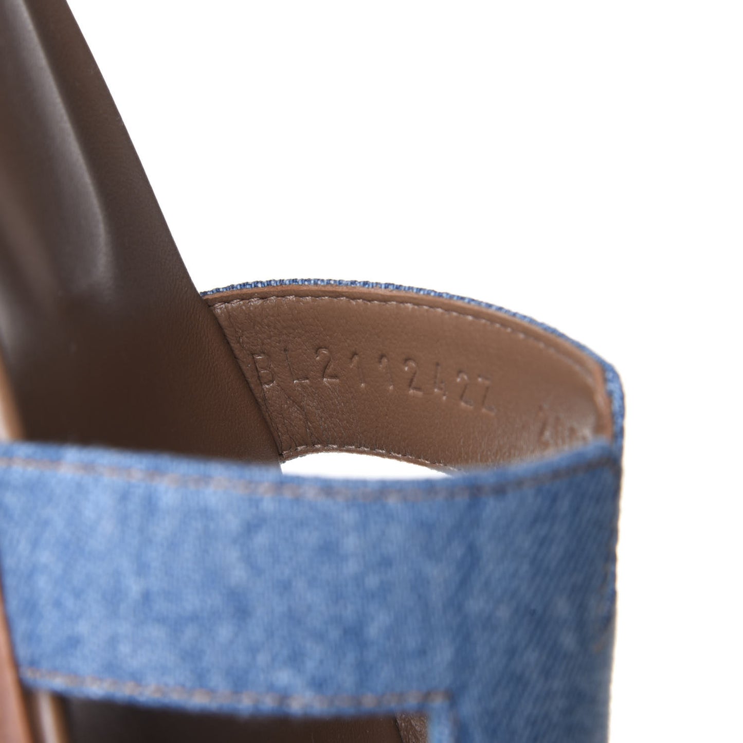Denim Canvas Oran Sandals 35.5 Bleu Clair