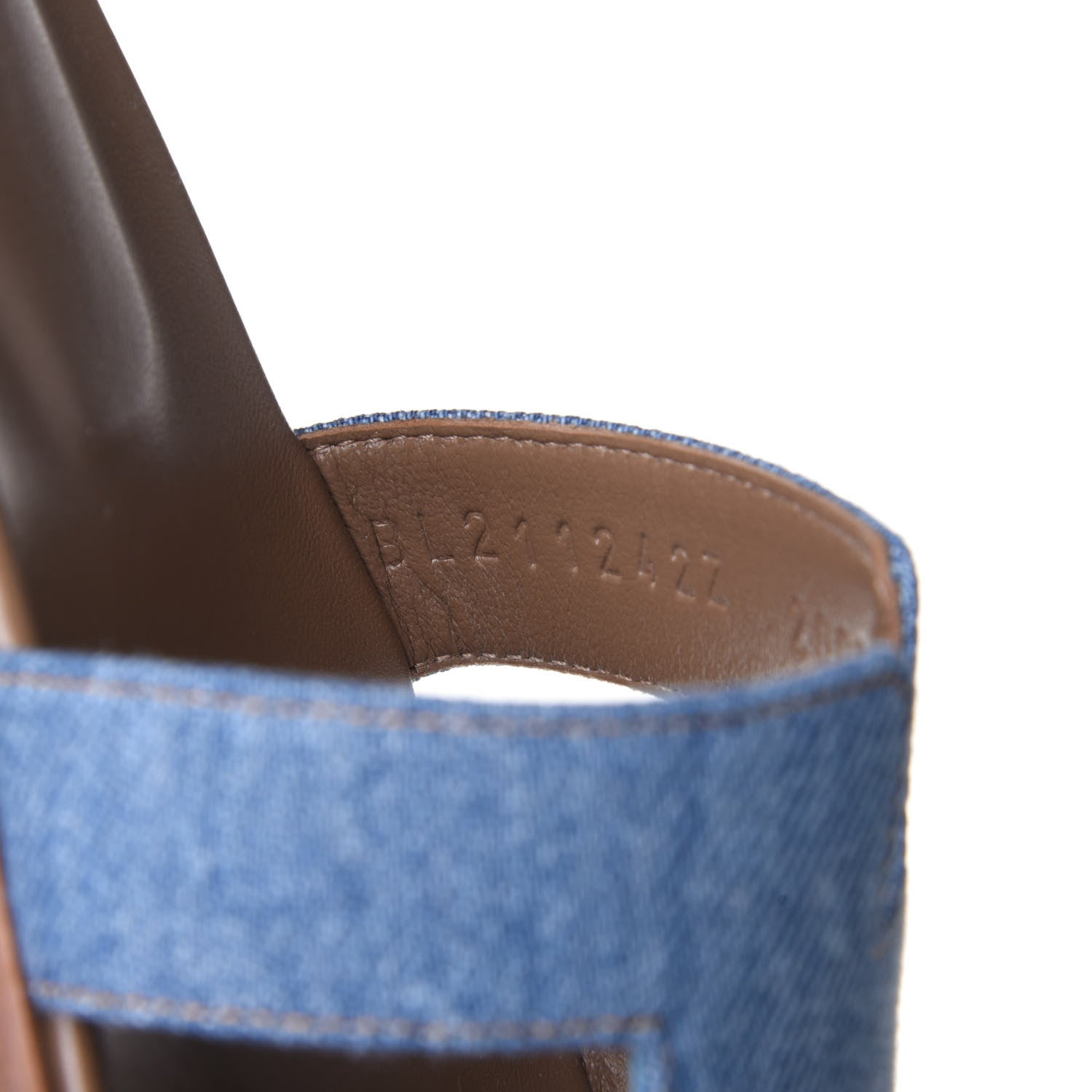 Hermes Denim Canvas Oran Sandals 35.5 Bleu Clair 10 of 10
