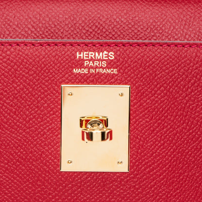 Hermes Epsom Kelly Sellier 32 Rouge Casaque 16 of 28