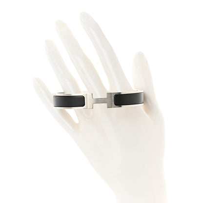 Hermes Matte Enamel Narrow Clic Clac HH Bracelet GM Black 2 of 6