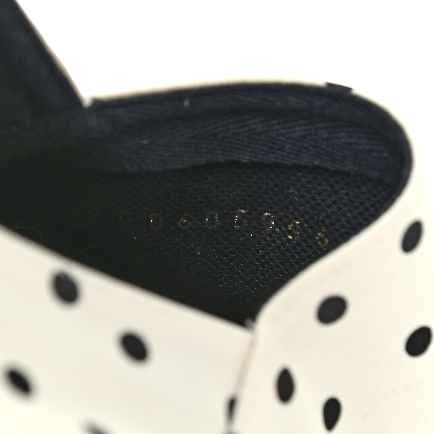 Canvas Nappa Polka Dot Elba Light Logo Embroidered Espadrilles 36.5 Cream Black