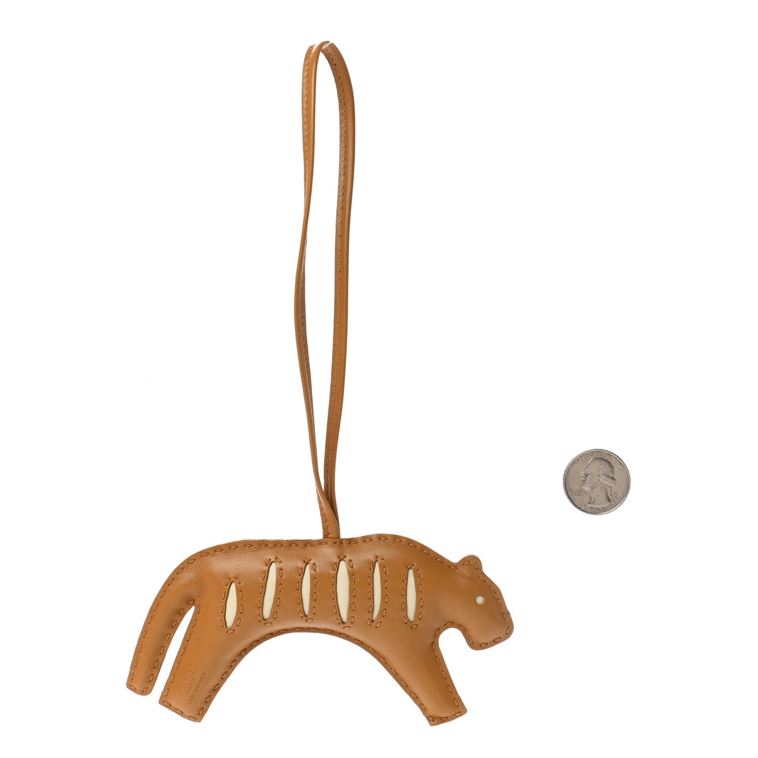 Hermes Milo Lambskin Rooroo Bag Charm Sesame Craie 2 of 3