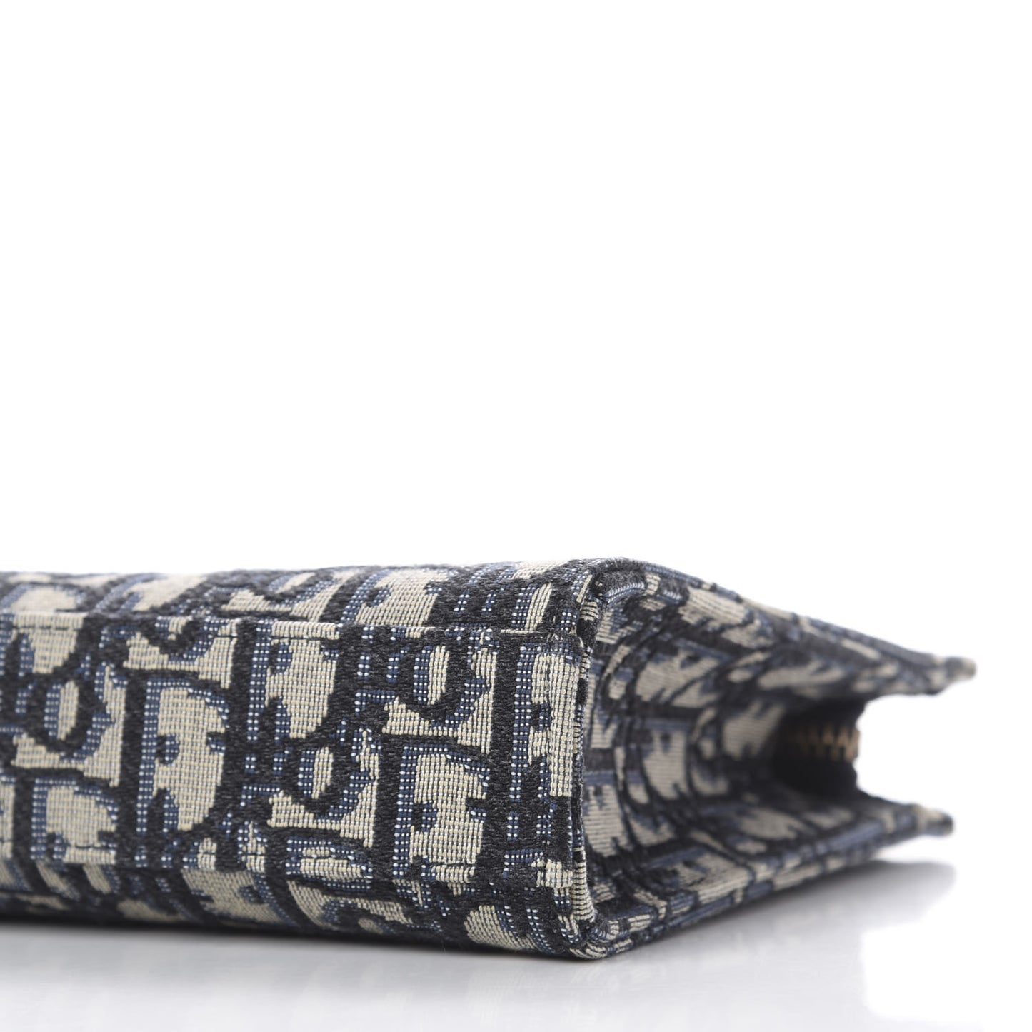 Oblique Zipped Pouch Clutch Blue