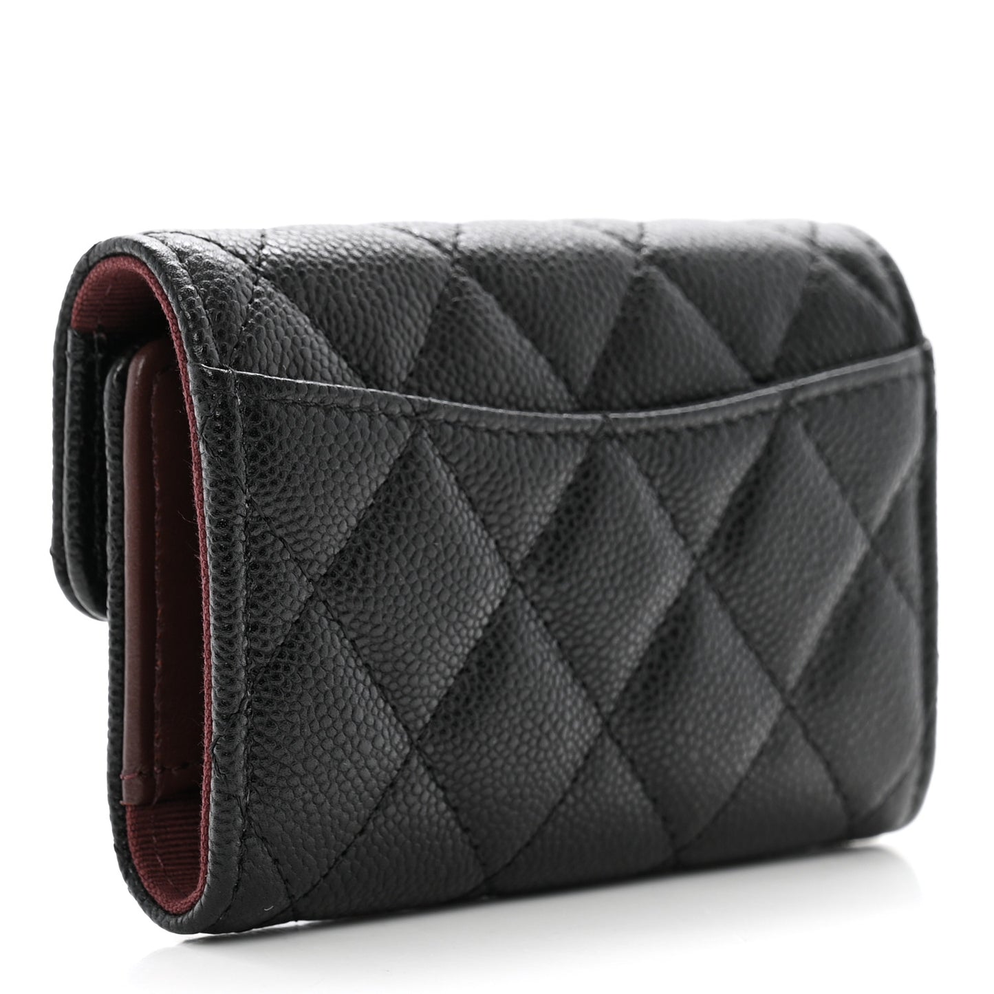 Caviar Quilted Classic 4 Key Holder Wallet Black