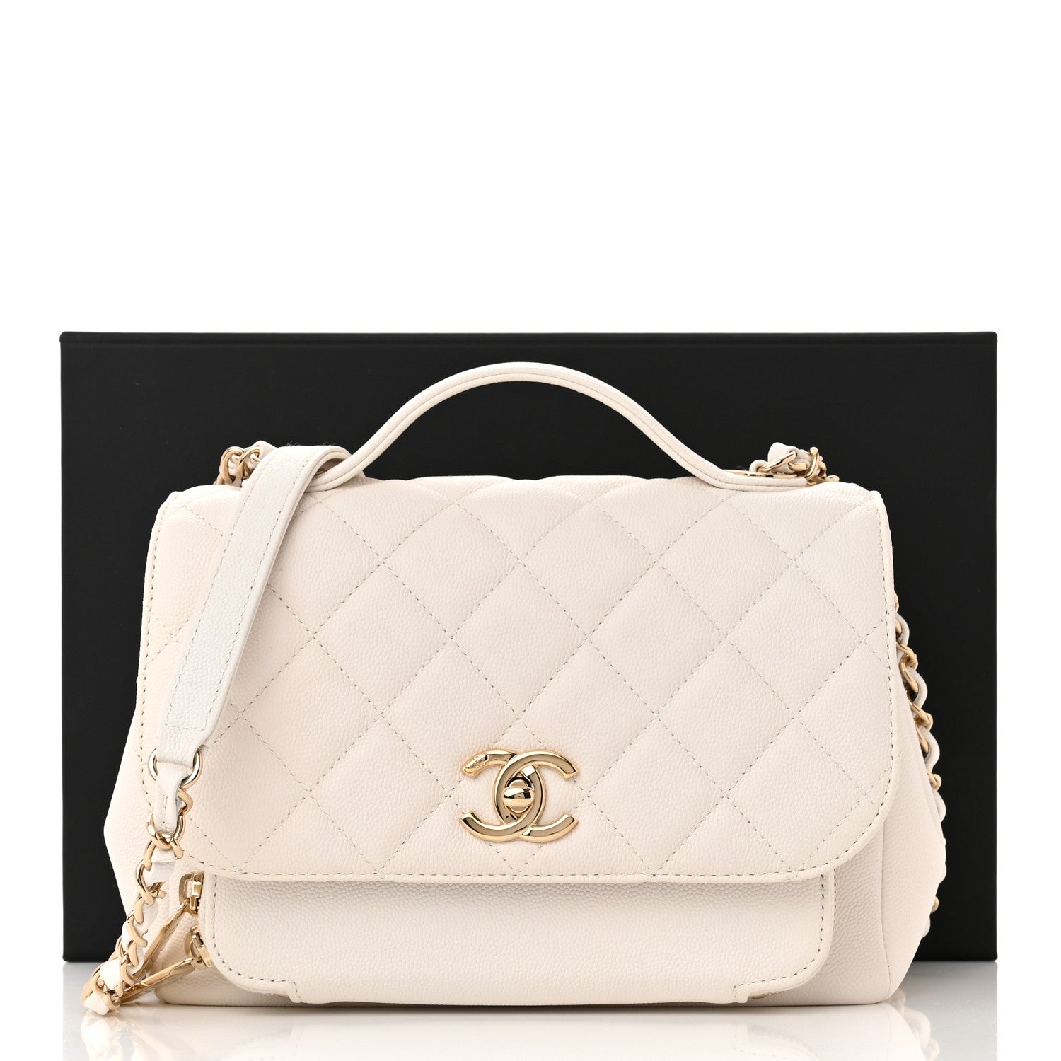 Chanel Caviar Quilted Medium Business Affinity Flap White 12 of 12