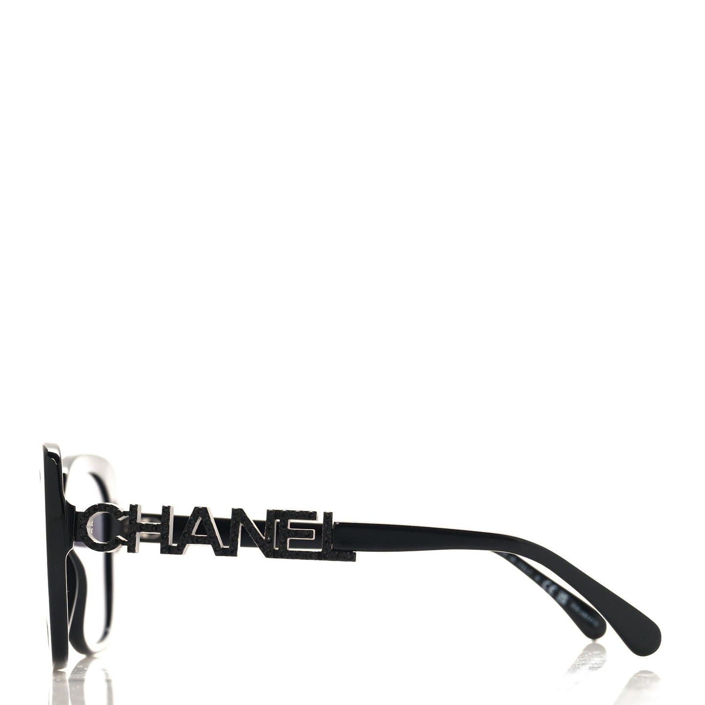 Acetate Strass Polarized Square Sunglasses 5422-B Black