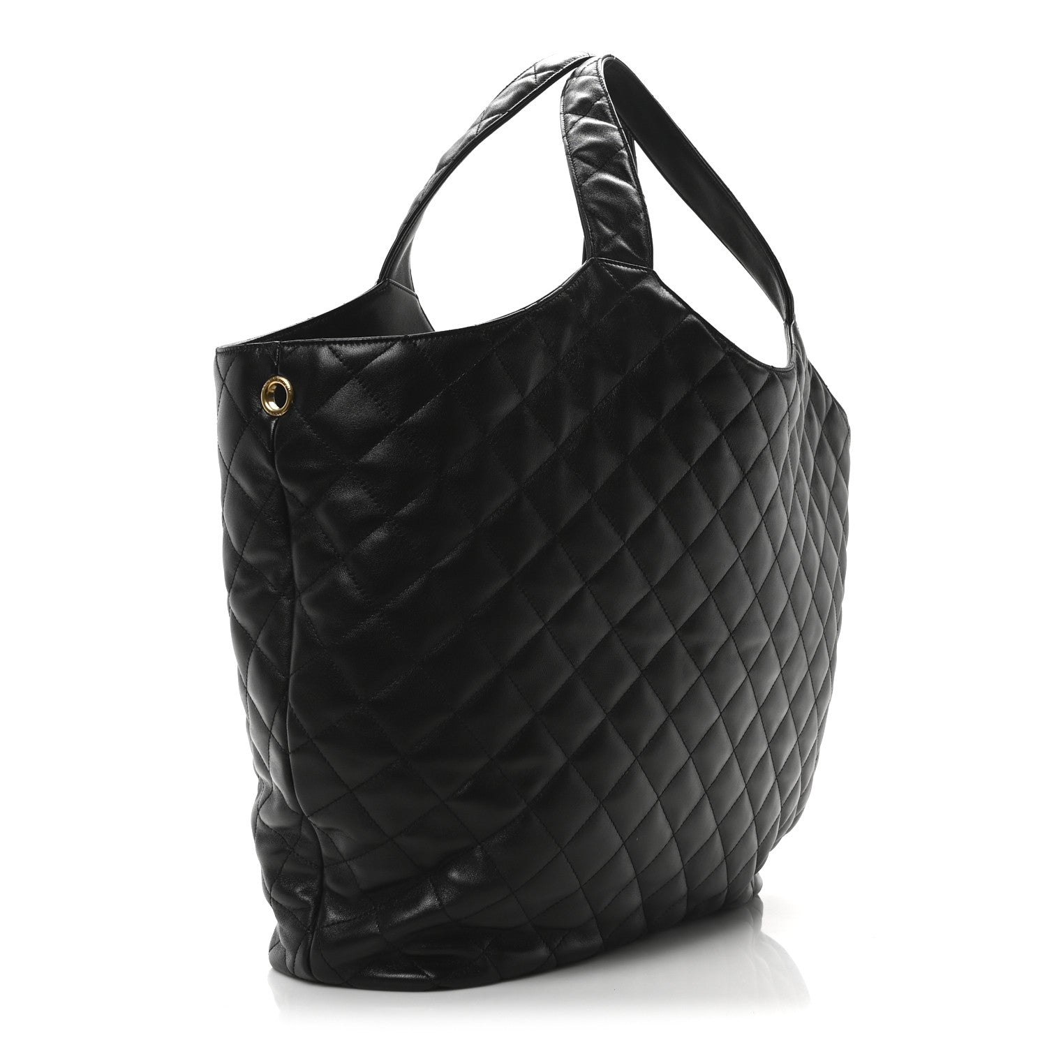 Saint Laurent Lambskin Quilted Maxi Icare Shopping Tote Black 4 of 11
