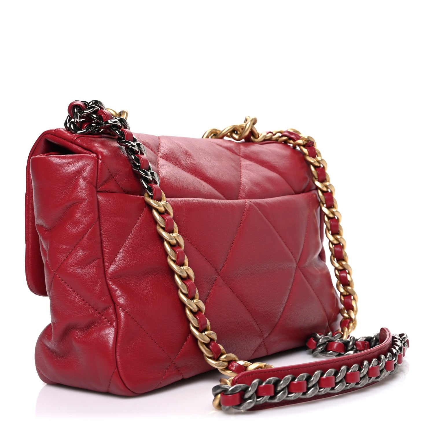 Chanel Goatskin Quilted Large Chanel 19 Flap Red 1866691
