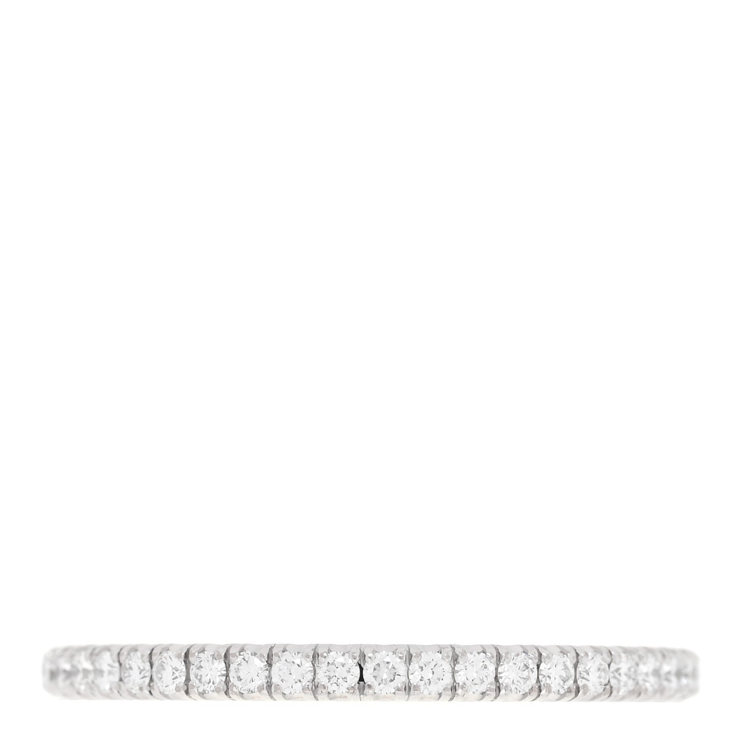 18K White Gold Diamond 1.5mm Etincelle de Cartier Wedding Band Ring 47 4