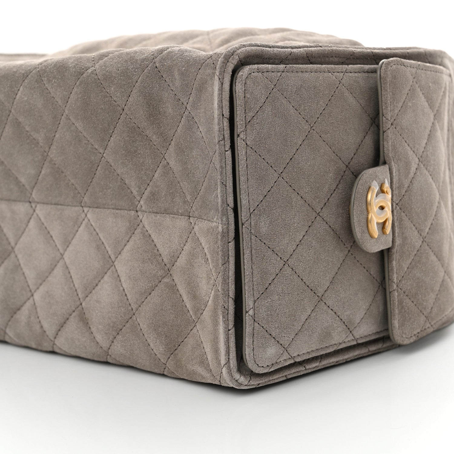Chanel Suede Quilted Medium Chanel 25 Handbag Grey 10 of 11