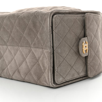 Chanel Suede Quilted Medium Chanel 25 Handbag Grey 10 of 11