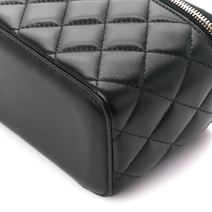 Chanel Lambskin Quilted Pearl Crush Small Vanity Case With Chain Black 10 of 11