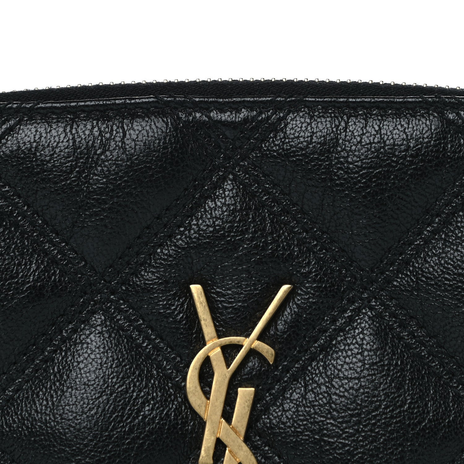 Saint Laurent Grained Lambskin Quilted Mini Becky Double Zip Bag Black 12 of 16