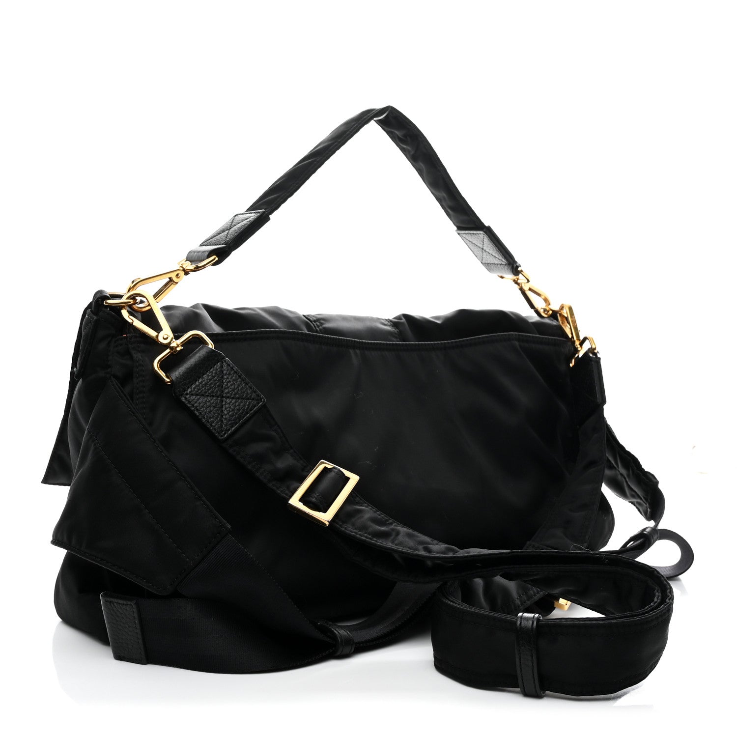 Fendi X PORTER Nylon Regular Belt Baguette Black 3 of 10