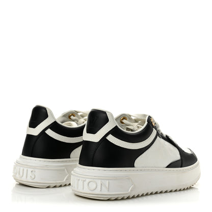 Louis Vuitton Monogram Embossed Calfskin Time Out Sneakers 37 White Black 5 of 10
