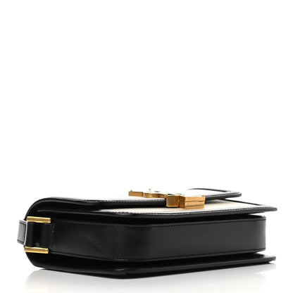 Saint Laurent Smooth Calfskin Small Two-tone Solferino Satchel Ivory Natural Black 4 of 10