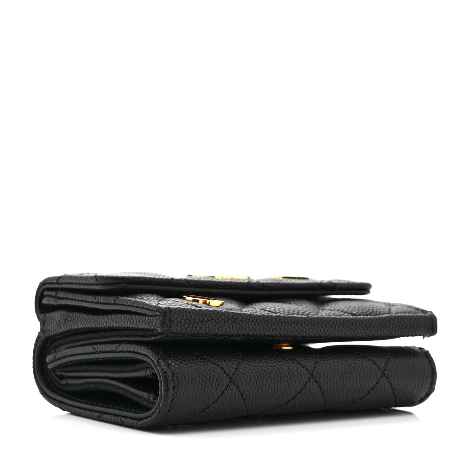 Chanel Caviar Quilted Enamel Coco Casino Double Flap Wallet Black 4 of 7