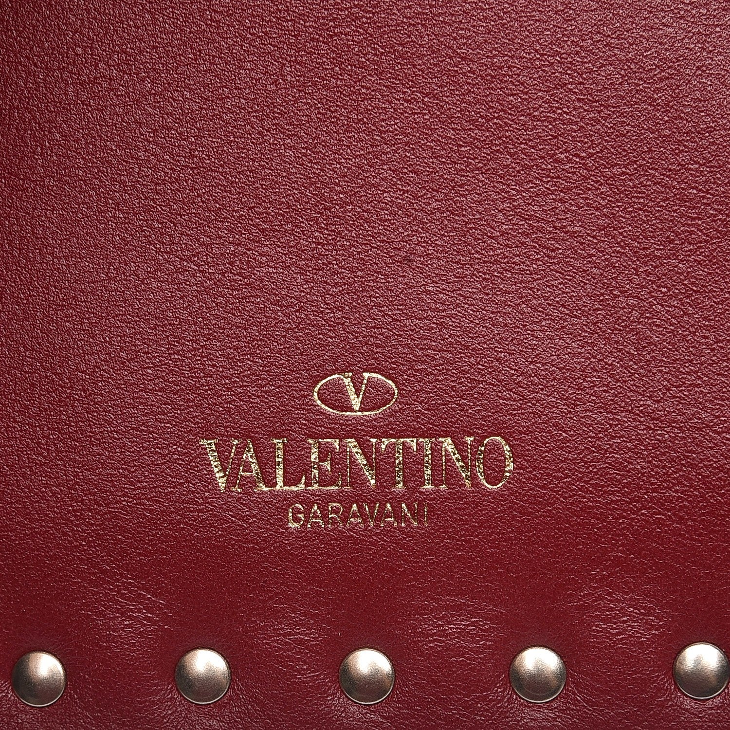 Valentino Garavani Vitello Medium Rockstud Zip Pouch Scarlet 7 of 9