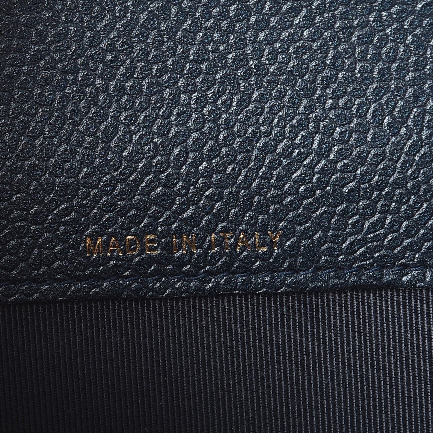 Metallic Caviar Quilted Flap Card Holder Dark Blue