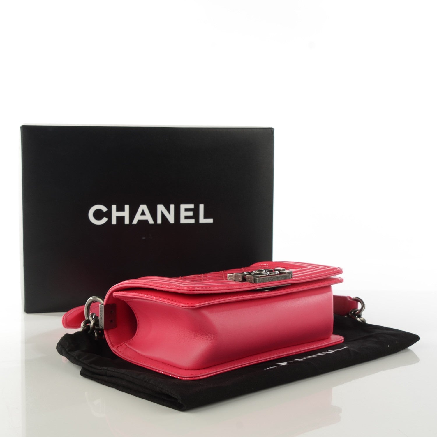Chanel Patent Calfskin Quilted Small Boy Flap Pink 4 of 9
