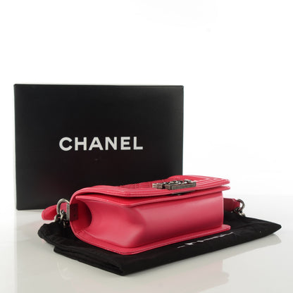 Chanel Patent Calfskin Quilted Small Boy Flap Pink 4 of 9
