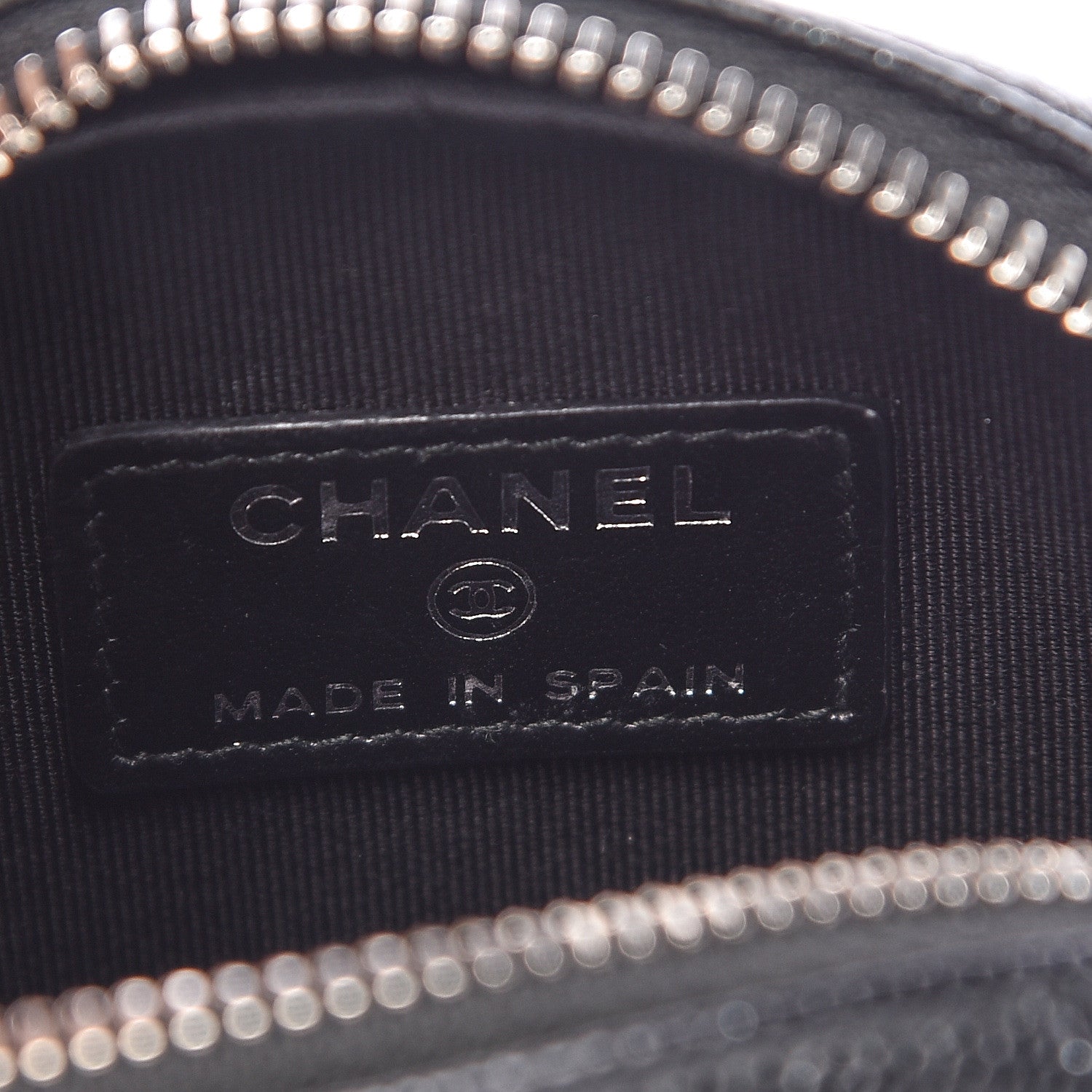 Chanel Iridescent Caviar Quilted Zip Around Classic Coin Purse Black 7 of 9
