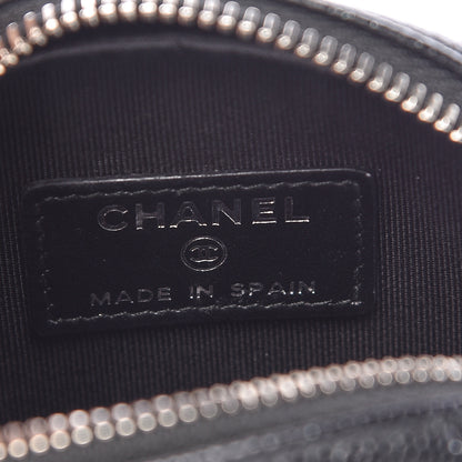Chanel Iridescent Caviar Quilted Zip Around Classic Coin Purse Black 7 of 9