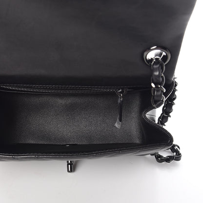 Chanel Lambskin Chevron Quilted Mini Square Flap So Black 5 of 11