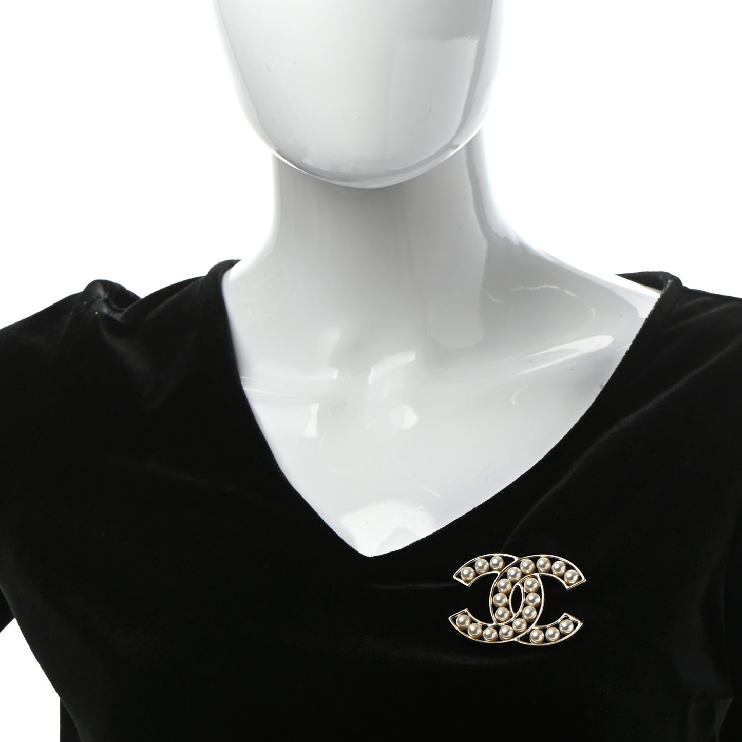 Pearl CC Brooch Light Gold