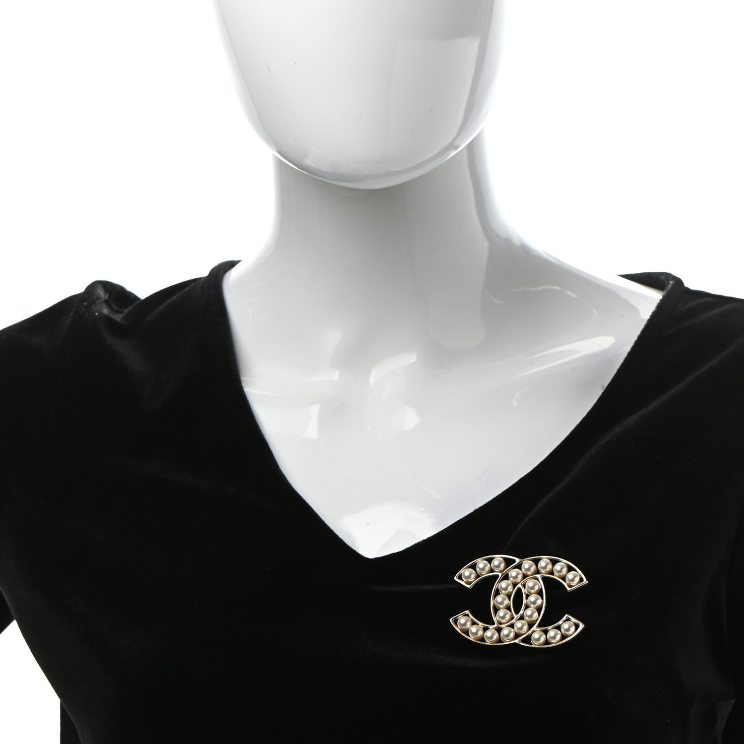 Chanel Pearl CC Brooch Light Gold 2 of 7