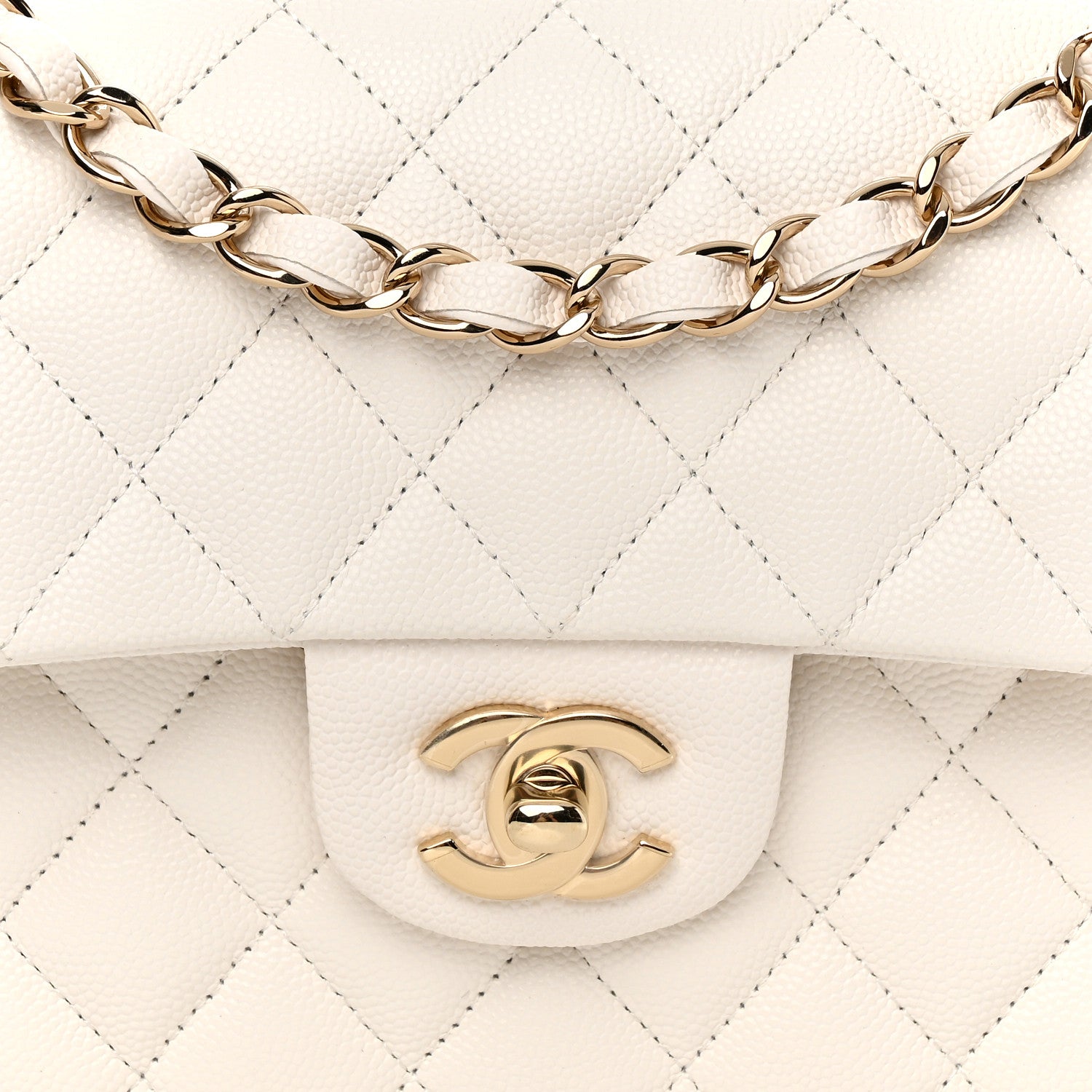 Chanel Caviar Quilted Small Double Flap White 8 of 11