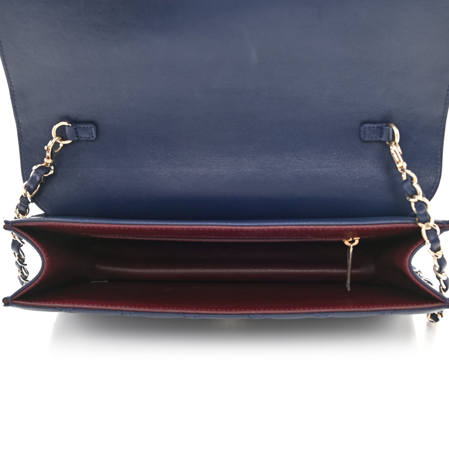 Sheepskin Quilted Small Beauty Lock Flap Navy