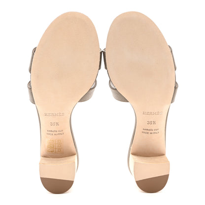 Hermes Epsom Oasis Sandals 36.5 Etoupe 5 of 8